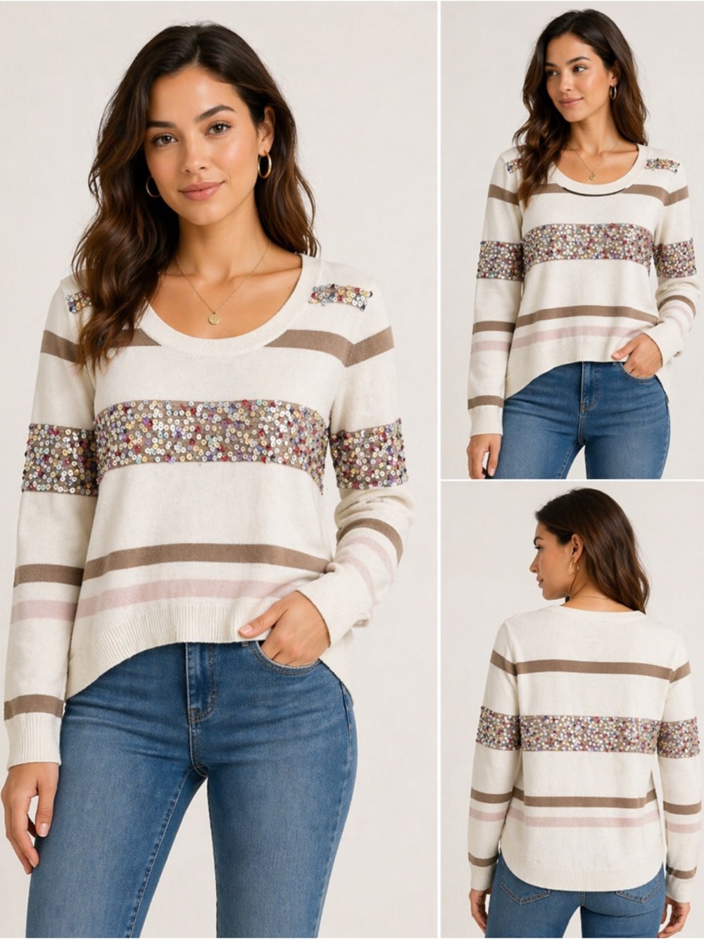 High Low Striped Sweater